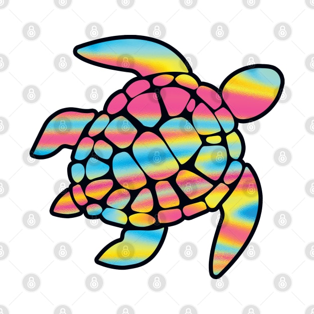 Sea Turtle Plastic Free Save The Sea Colorful Rainbow Turtles by TravelTime