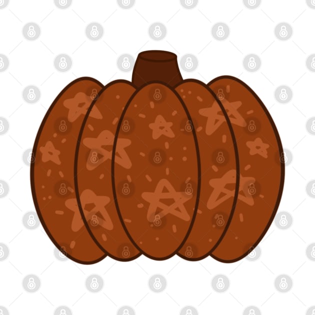 Dark Orange Pumpkin with Stars by elizabethsdoodles