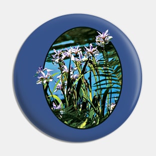 Irises by the Lake Pin