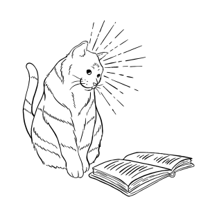 Cat and Book T-Shirt