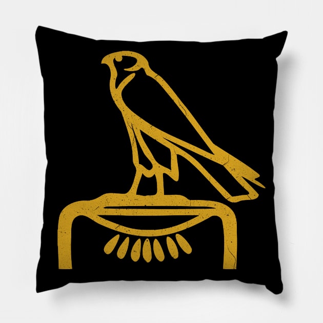 Golden Horus - gold Pillow by PharaohCloset