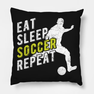 Eat Sleep Soccer Repeat Pillow