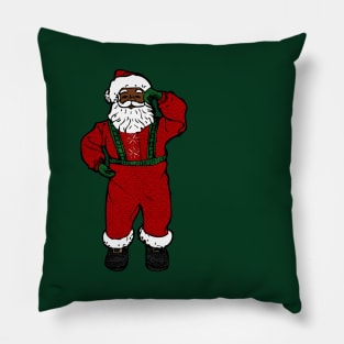 red velvet black santa claus christmas Pillow