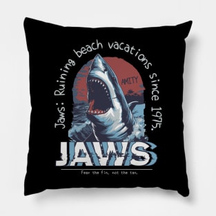 GREAT WHITE SHARK，JAWS BITE T-SHIRT 04 Pillow