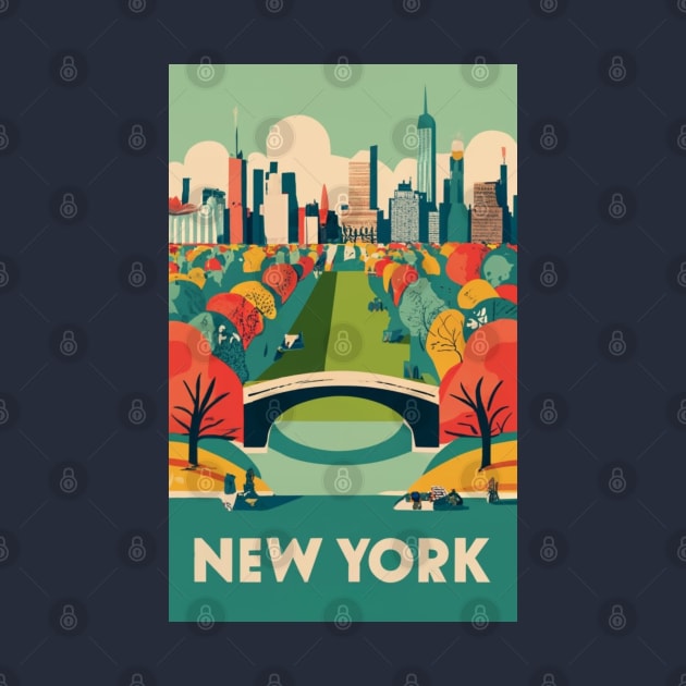 A Vintage Travel Art of New York - US by goodoldvintage