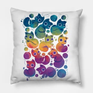 Ink cat rainbow! Pillow