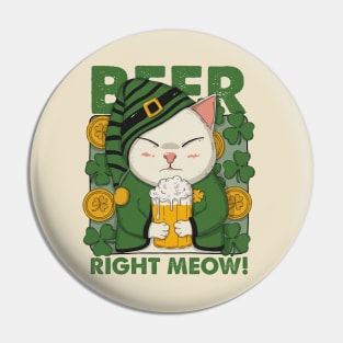 Beer Right Meow Pin