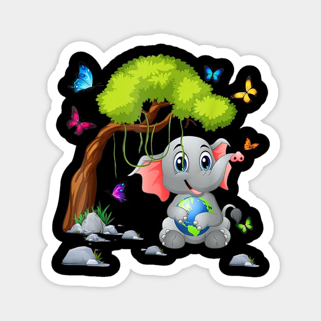 Earth Day Elephant Happy Earth Day Magnet by eldridgejacqueline