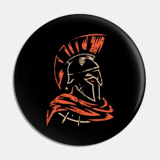 Warrior From Sparta Spartan Vintage Illustration Pin