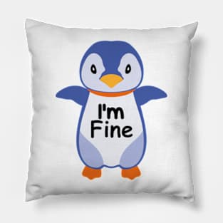 Blue Emperor Penguin Pillow