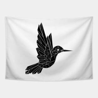 Black Polygonal Hummingbird Tapestry