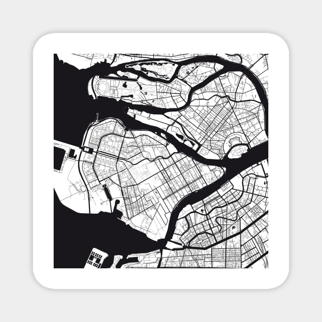 Leningrad Map City Map Poster Black and White, USA Gift Printable, Modern Map Decor for Office Home Living Room, Map Art, Map Gifts Magnet by 44spaces