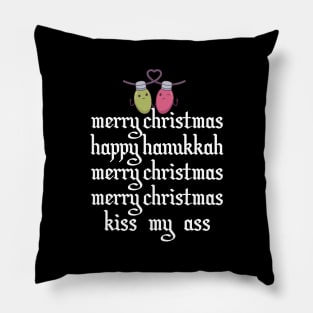 Kiss my Ass Merry Christmas Pillow