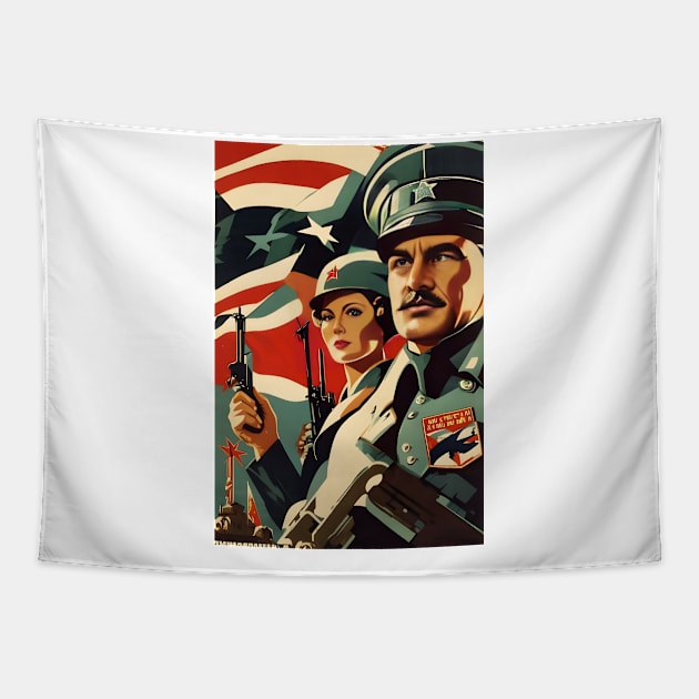 Soviet soldiers art Tapestry by Spaceboyishere