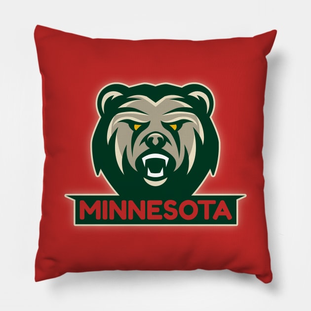 Minnesota Hockey Pillow by BVHstudio