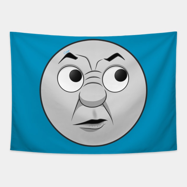 Thomas Curious Face Tapestry by corzamoon