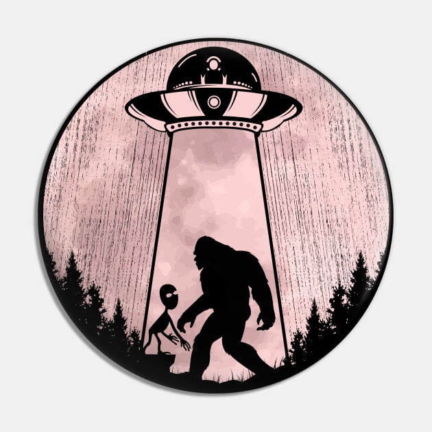 Bigfoot Ufo Abduction aliens Pin by Tesszero