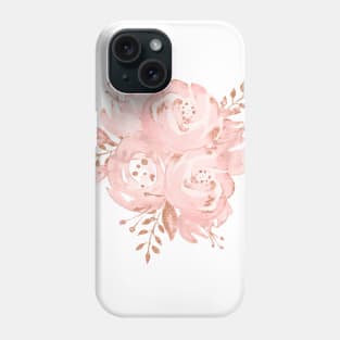 Rosegold Glitter Pink Rose Bouquet Phone Case