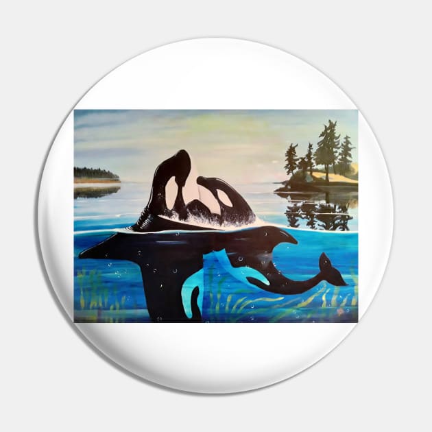 Orca Embrace Pin by Signe23