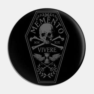 Gothic Coffin Memento Vivere Pin