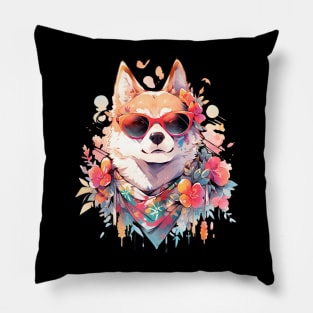 Cute Dog with Sunglasses Pillow