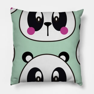 Cute Panda Vector Art Kids Pattern Seamless Pillow