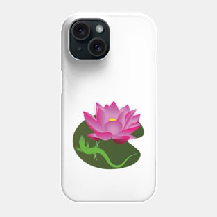 Lizard on waterlily Phone Case