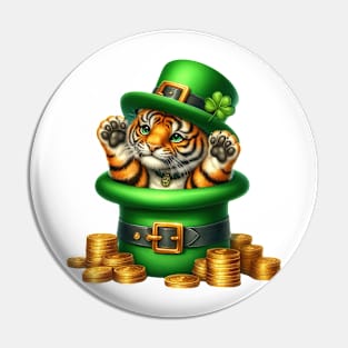 Tiger Hat for Patrick's Day Pin