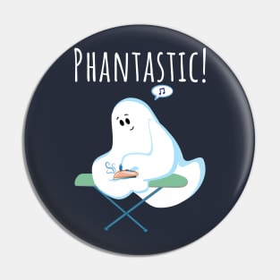 Cute Phantom Ghost Irons His Wrinkles For Halloween Pin