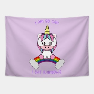 I am so gay, cute unicorn Tapestry