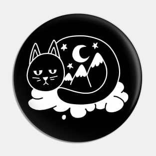 Black Cat Nature Night Pin