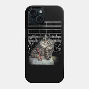 Cat Music Thinking and Writing On The Book Gift Phone Case