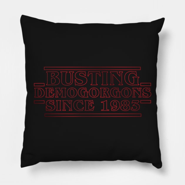 busting demogorgons v1 Pillow by claudiolemos