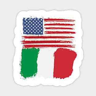 USA and Italian flag Magnet