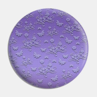 Flowers & butterflies in purple II Pin