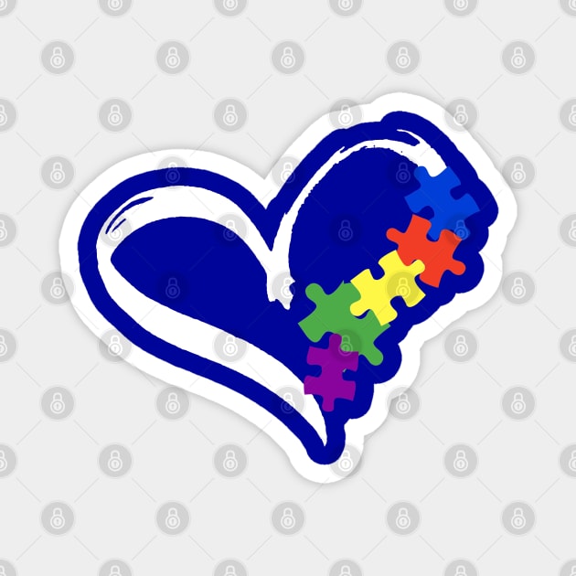 Autism Awareness Puzzle Heart Gift Magnet by Studio Hues