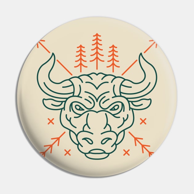 Wild Bull Head Pin by VEKTORKITA