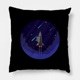 rocket in space Pillow