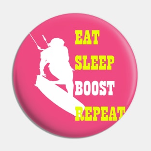 Kitesurfer Life Eat Sleep Boost Repeat Retro Style Pin