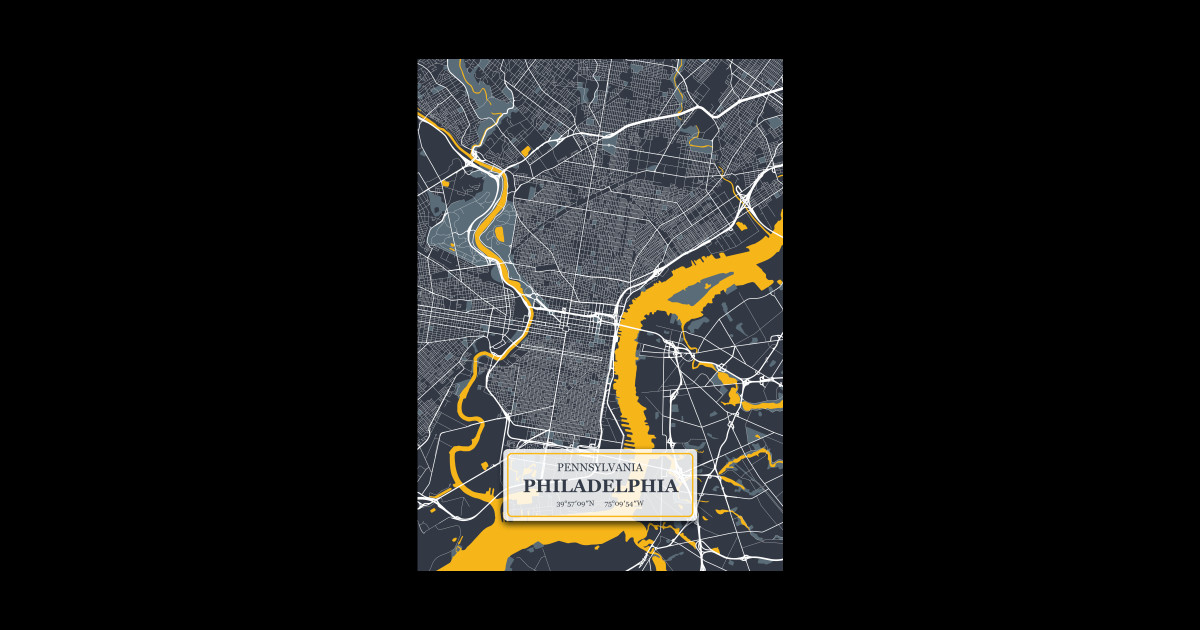 Philadelphia Pennsylvania City Map with GPS Coordinates Philadelphia