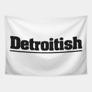 Detroit Detroitish Black Distressed Tapestry