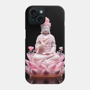 Buddha Guanyin on black background Phone Case