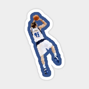 Dirk Nowitzki Fadeaway (Pixel Art) Magnet