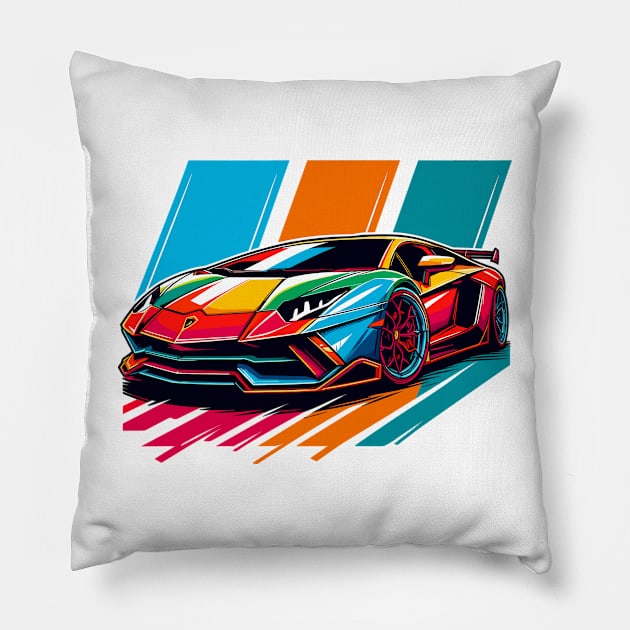 Lamborghini aventador Pillow by Vehicles-Art