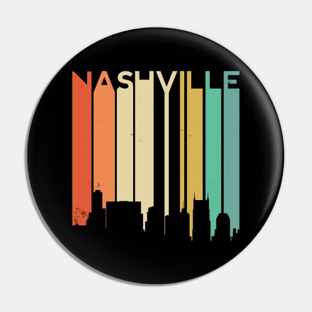 Retro Nashville Tennessee Vintage Skyline Country Music Home Pin by Shirtsurf