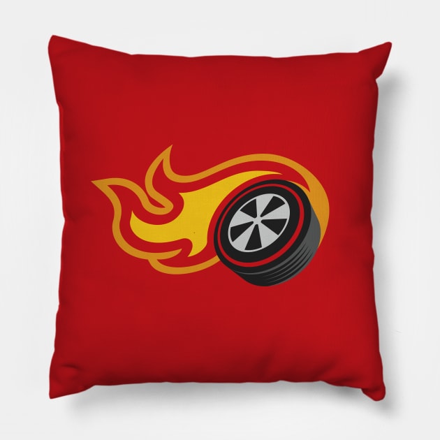 RedLine - Diecast Series Logo (Red) Pillow by jepegdesign