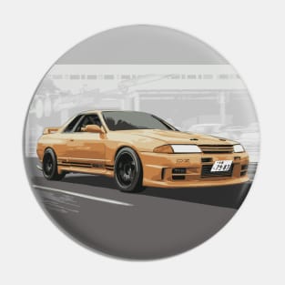 NISSAN SKYLINE R32 GTR V-SPEC II BNR32 TUNED 650R TOP SECRET SMOKEY NAGATA ART Pin