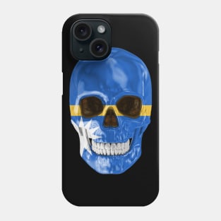 Nauru Flag Skull - Gift for Nauruan With Roots From Nauru Phone Case