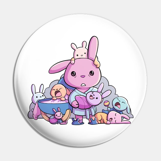 New Parent Funny Bunny Pin by PaperRain