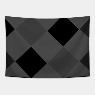 Black and grey checked textured pattern Tapestry